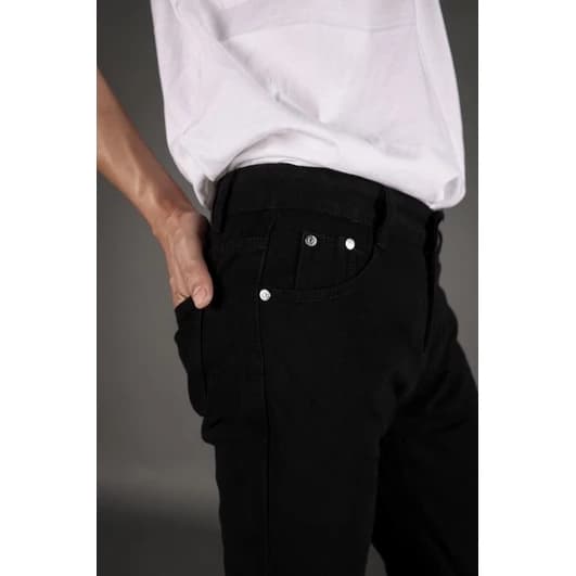 ZEROBOY - BLACK DENIM กางเกงยีนส์ขายาว ขาดเข่า สีดำ https://wayoza.com