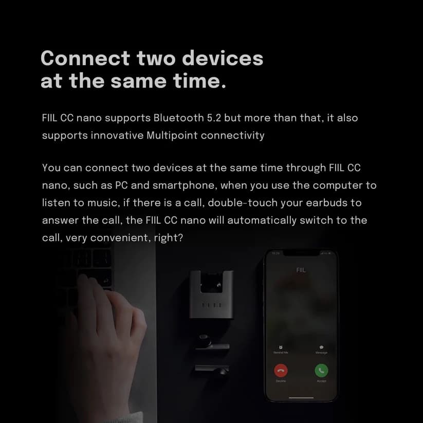 FIIL CC Nano Grey Bluetooth 5.2 หูฟังบลูทูธ หูฟัง หูฟังไร้สาย True Wireless Earbuds V.ภาษาอังกฤษ https://wayoza.com