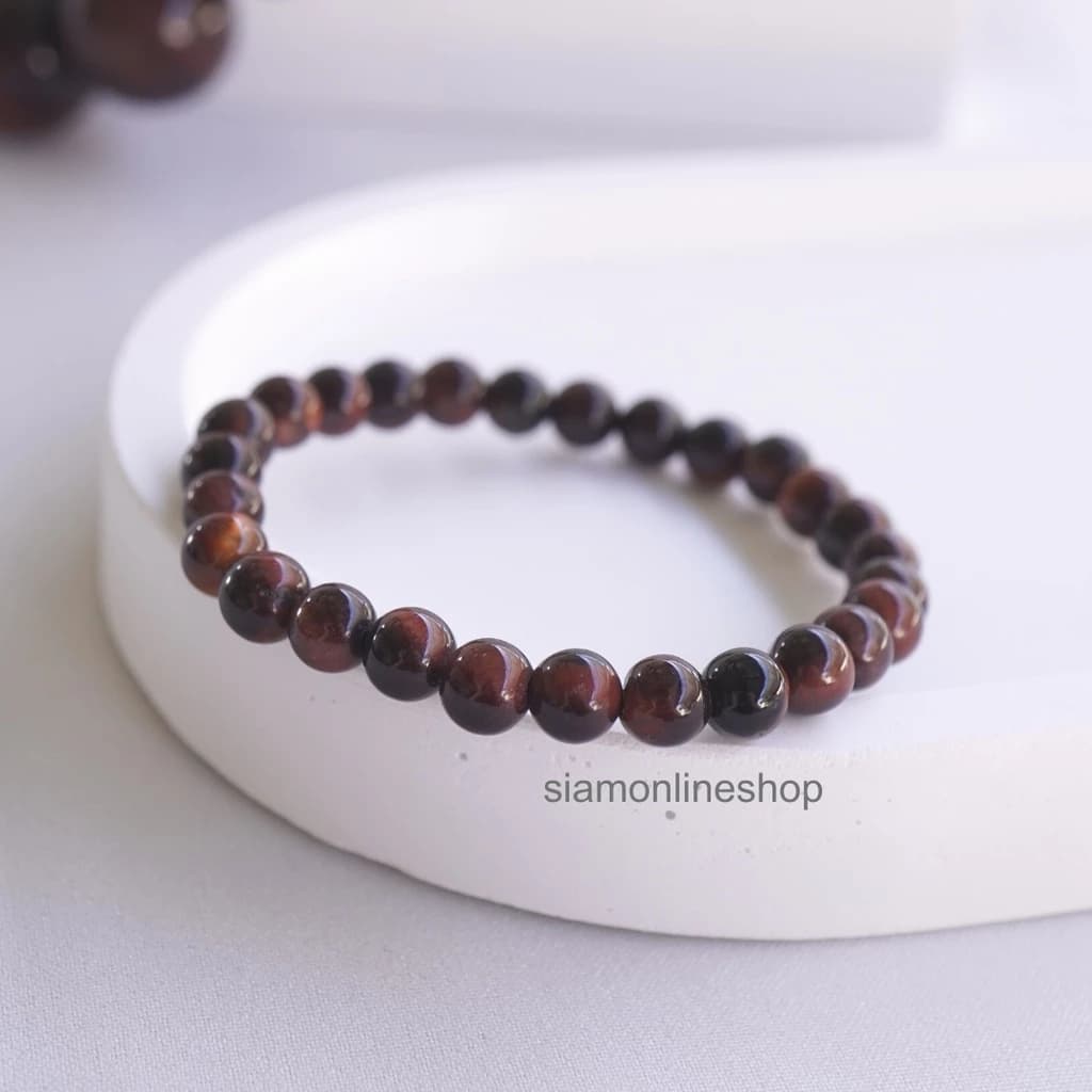 RED TIGEREYE หินเรดไทเกอร์อาย พลอยตาเสือสีแดง เลือกขนาดเม็ดหินได้ https://wayoza.com