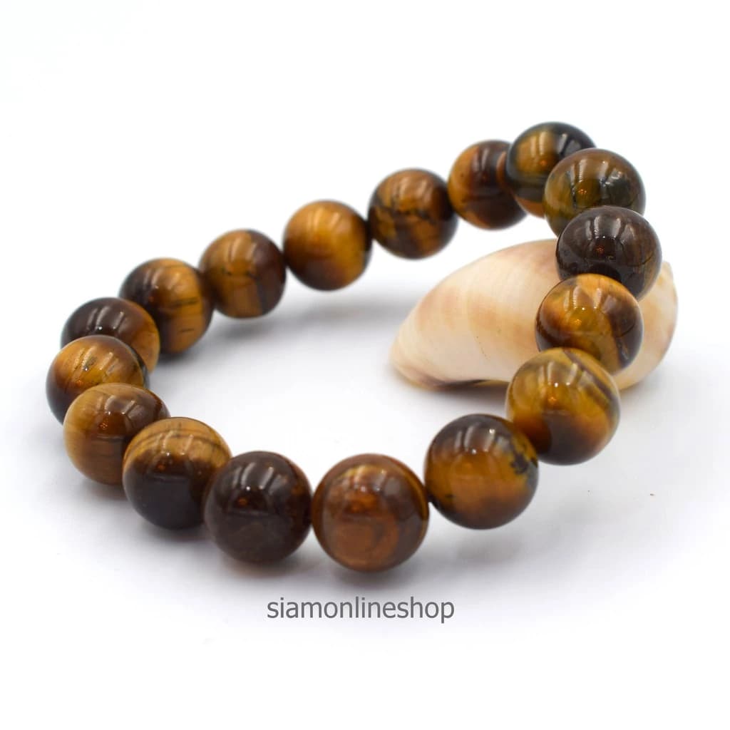 TIGEREYE หินไทเกอร์อาย พลอยตาเสือ ขนาด 10 มม. สร้อยข้อมือหินแท้ https://wayoza.com