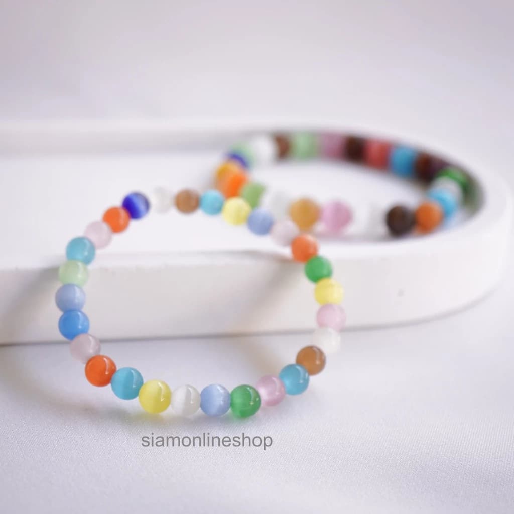 CATEYE หินตาแมว หลากสี เลือกขนาดเม็ดหินได้ สร้อยข้อมือหินแท้ https://wayoza.com