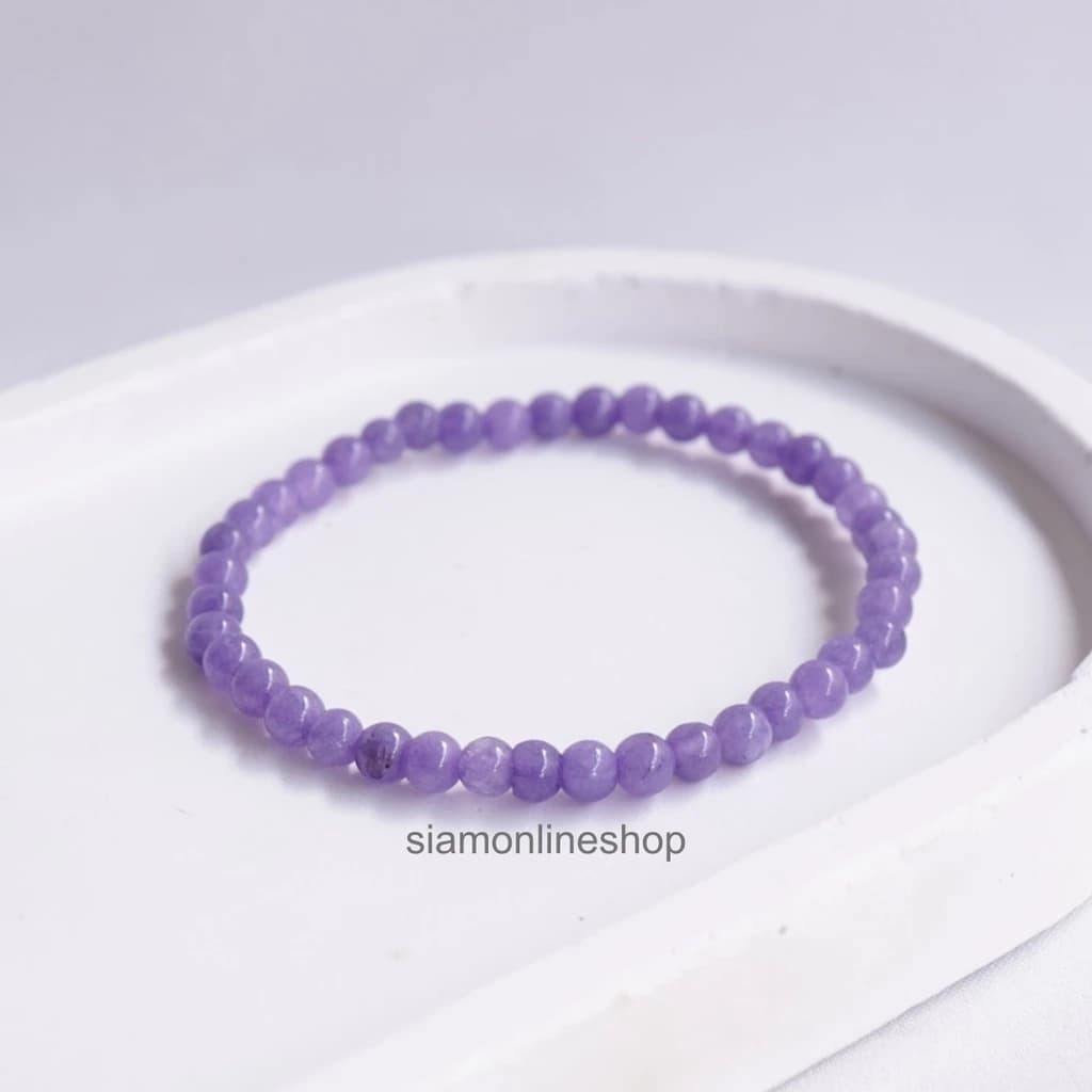 LAVENDER หินลาเวนเดอร์ เลือกขนาดเม็ดหินได้ (4-14 มม.)กำไลม่วง purple string สร้อยข้อมือหินแท้ https://wayoza.com