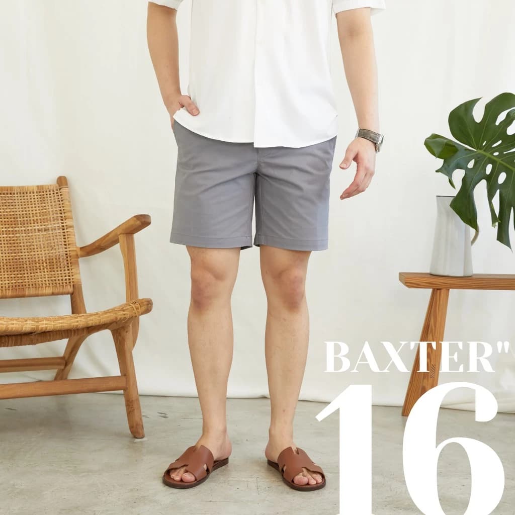 RALPH T OFFICIAL กางเกงขาสั้นผู้ชาย EXTRA FINE CHINO 16 นิ้ว รุ่น BAXTER 16 - RALPH T กางเกงขาสั้นชาย สีกรม สีดำ สีกากี สีขาว สีเทา สีมะกอก สีน้ำตาล สีแดงเข้ม https://wayoza.com