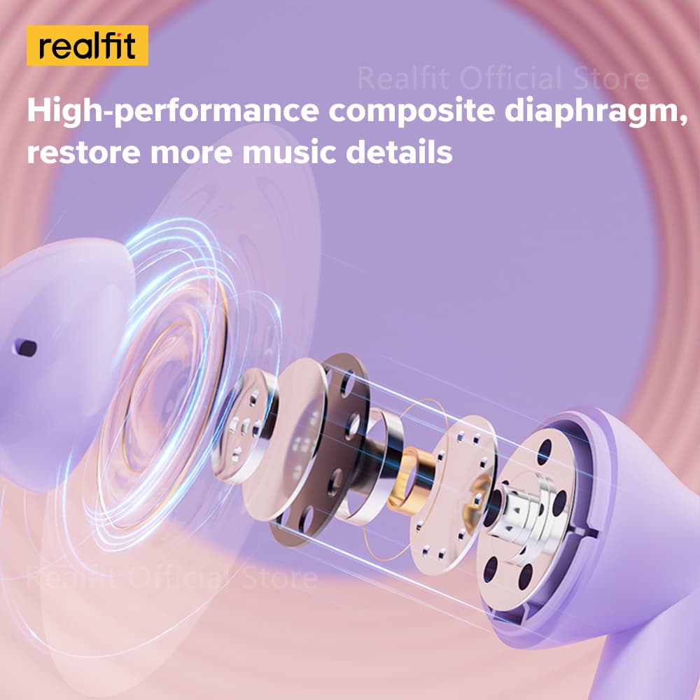 Realfit F1 หูฟังบลูทูธ ไร้สาย พร้อมไมโครโฟน ขนาดเล็ก Bluetooth 5.3 https://wayoza.com