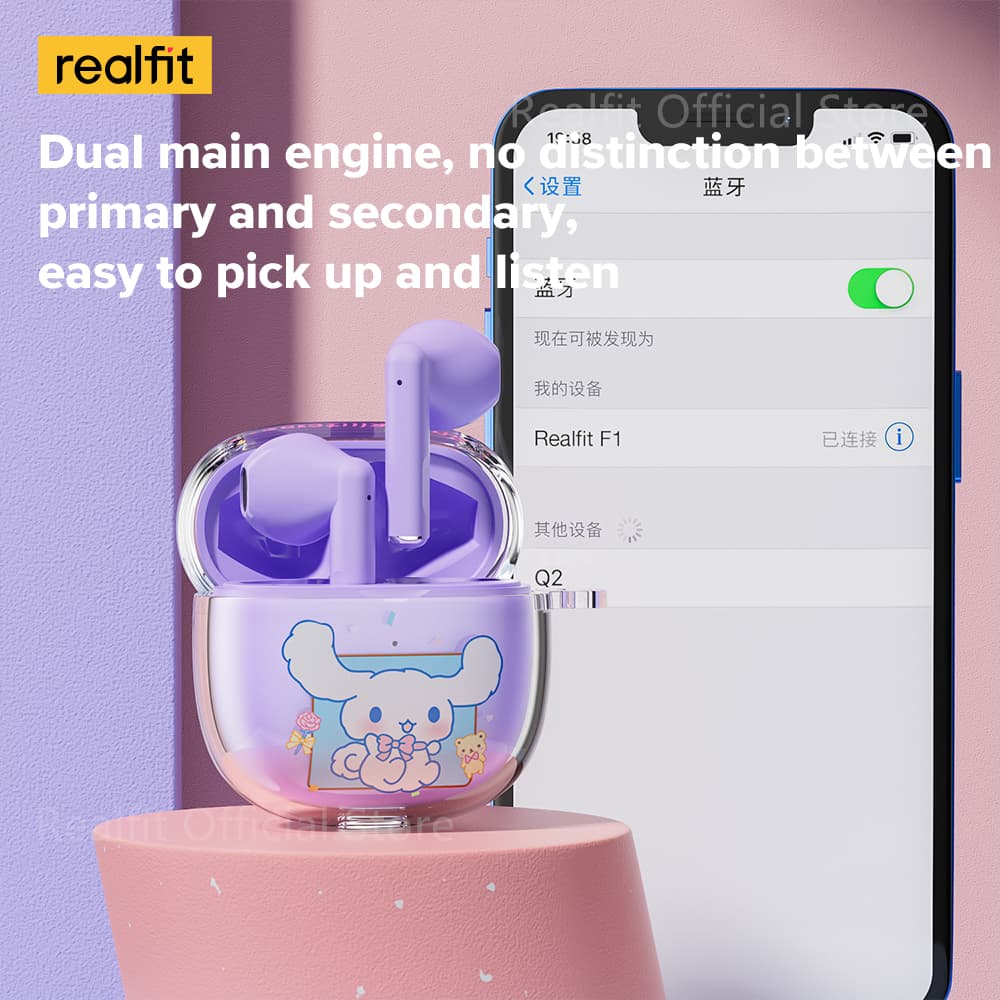 Realfit F1 หูฟังบลูทูธ ไร้สาย พร้อมไมโครโฟน ขนาดเล็ก Bluetooth 5.3 https://wayoza.com