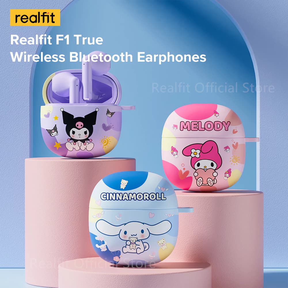 Realfit F1 หูฟังไร้สาย TWS บลูทูธ 5.3 พร้อมเคสน่ารัก Bass หูฟัง สีสันสดใส พร้อมไมโครโฟน คุณภาพเสียงดีเยี่ยม https://wayoza.com