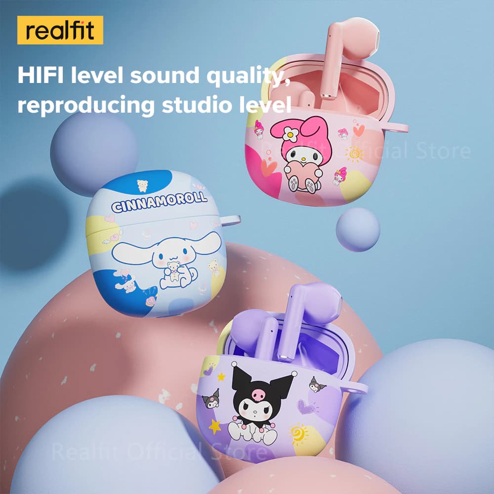 Realfit F1 หูฟังไร้สาย TWS บลูทูธ 5.3 พร้อมเคสน่ารัก Bass หูฟัง สีสันสดใส พร้อมไมโครโฟน คุณภาพเสียงดีเยี่ยม https://wayoza.com