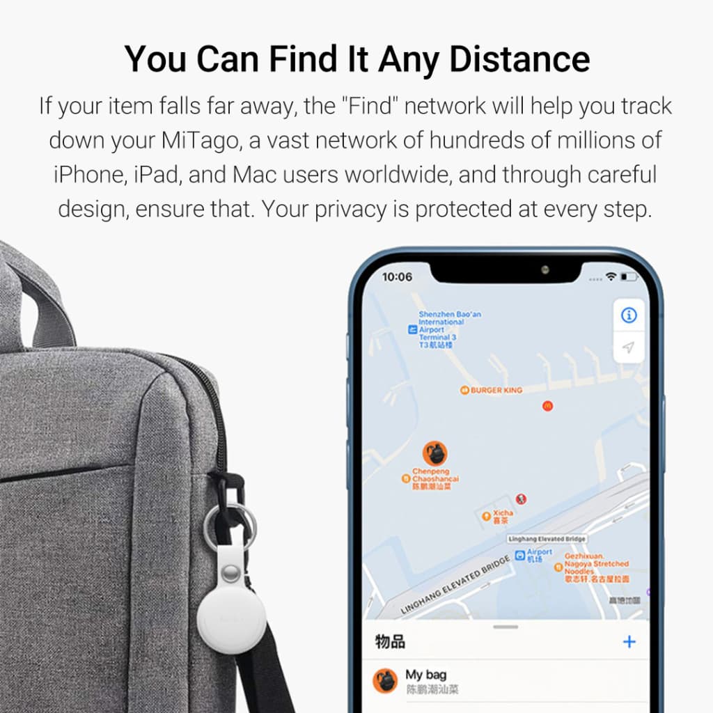 MiLi MiTag Apple รองรับเครือข่าย iOS Find My GPS ติดตามของหาย ติดตามแฟน อุปกรณ์ติดตามสัตว์ ติดตามลูก Bluetooth Tracker https://wayoza.com