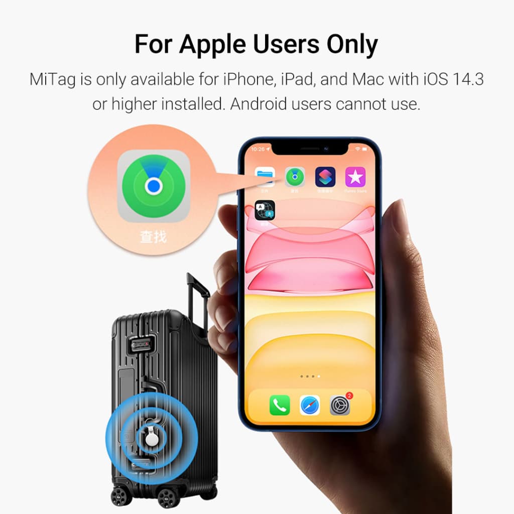 MiLi MiTag Apple รองรับเครือข่าย iOS Find My GPS ติดตามของหาย ติดตามแฟน อุปกรณ์ติดตามสัตว์ ติดตามลูก Bluetooth Tracker https://wayoza.com