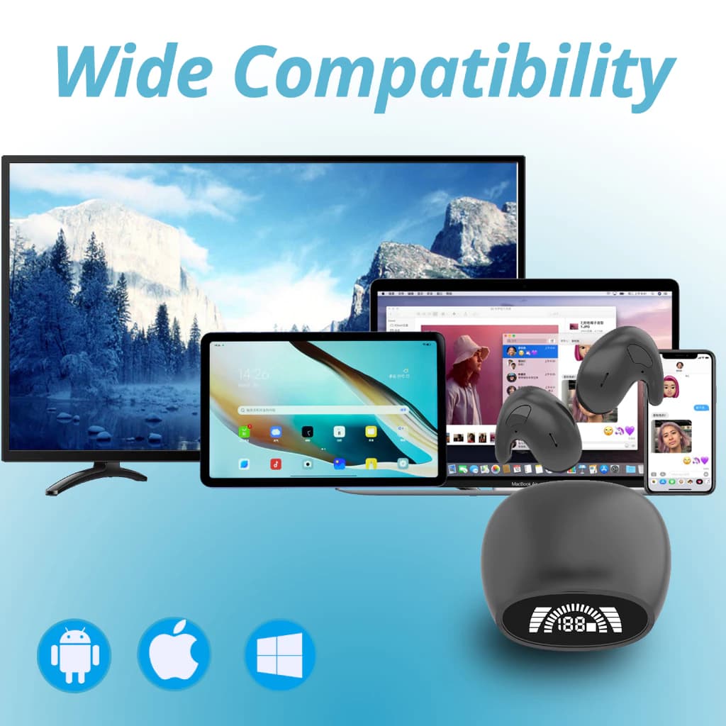 หูฟังใส่นอน หูฟังบลูทูธ MD528 TWS หูฟังไร้สาย Bluetooth 5.3 หูฟังกันน้ำจอแสดงผล LED ที่มองไม่เห็น ไร้สายชนิดใส่ในหูบางเฉียบ https://wayoza.com