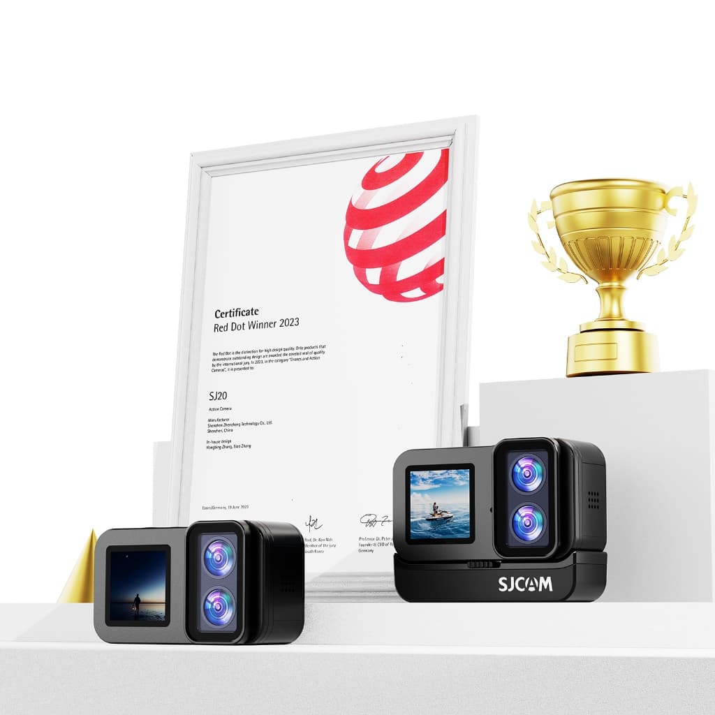 SJCAM SJ20 กล้องแอคชั่นเลนส์คู่ 4K 30FPS 800mAh + 1050mAh Action camera ใช้งานต่อเนื่อง : 150 นาที https://wayoza.com