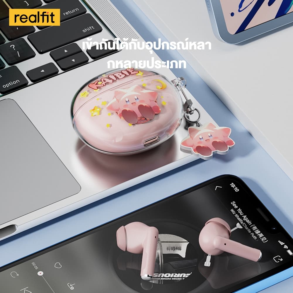 Realfit F2 Pro หูฟังบลูทูธ ANC ฟังก์ชั่นตัดเสียงรบกวนพร้อมไมโครโฟนไฮไฟสเตอริโอเบสที่ยอดเยี่ยม Bluetooth 5.4 https://wayoza.com