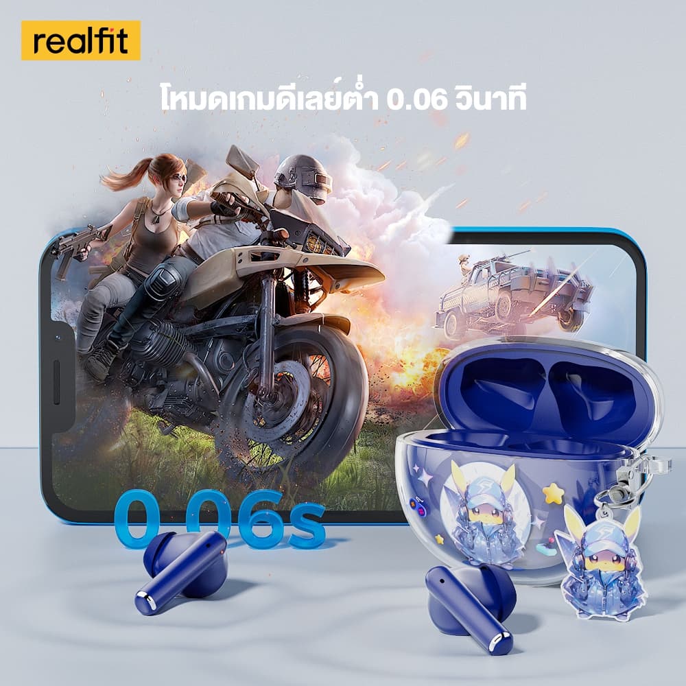 Realfit F2 Pro หูฟังบลูทูธ ANC ฟังก์ชั่นตัดเสียงรบกวนพร้อมไมโครโฟนไฮไฟสเตอริโอเบสที่ยอดเยี่ยม Bluetooth 5.4 https://wayoza.com