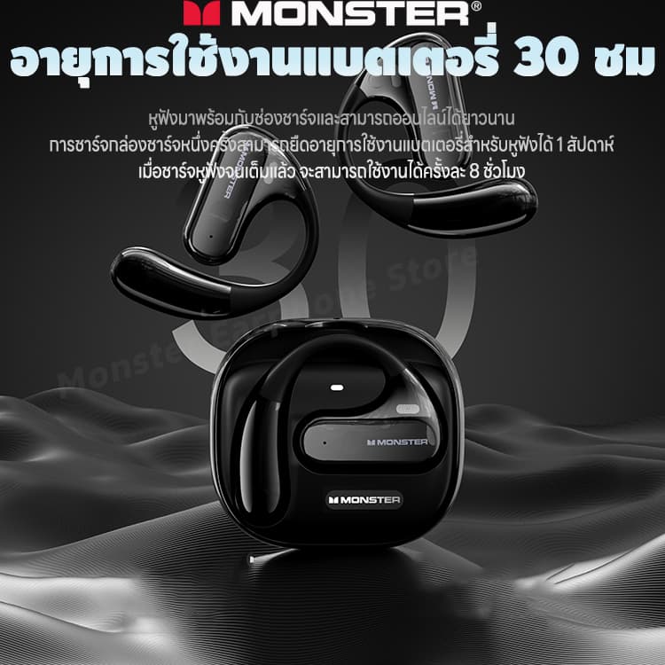 Monster AC320 หูฟังบลูทูธ Bluetooth 5.4 แบบคล้องหู การนำกระดูกอากาศ Non-In-Ear Open Ear กีฬา หูฟังไร้สาย https://wayoza.com