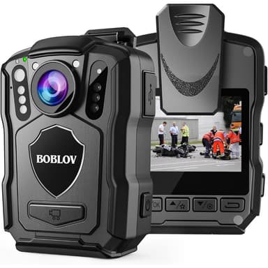BOBLOV M5 Body Camera กล้องติดตัว แบตเตอรี่ 4200mAh บันทึกต่อเนื่อง 15 ชั่วโมง 2K / 30FPS