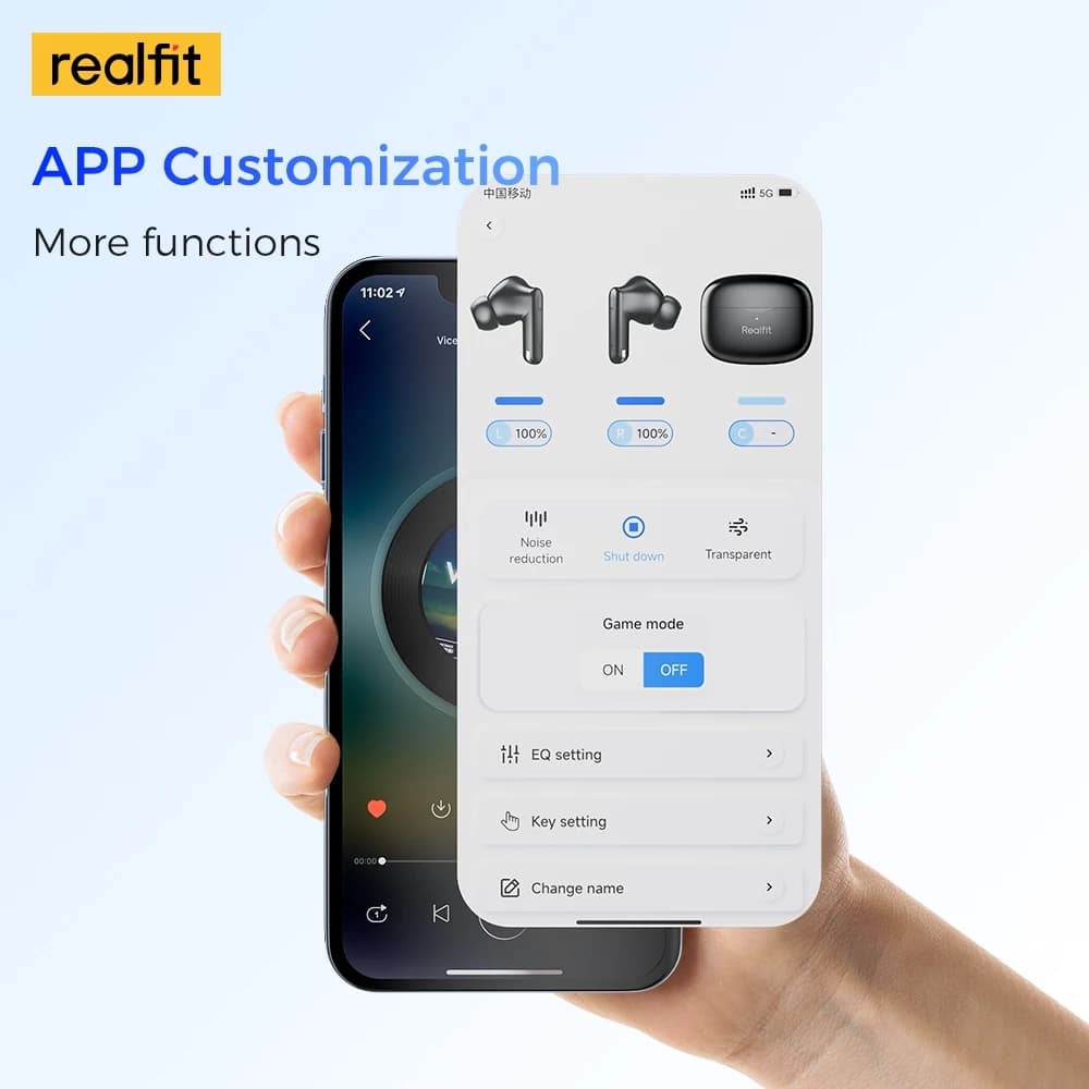 realfit F3 ANC Bluetooth 5.4 หูฟังบลูทูธ -38dB ตัดเสียงรบกวน พร้อมไมโครโฟน Bass หูฟัง คุณภาพเสียงดี https://wayoza.com
