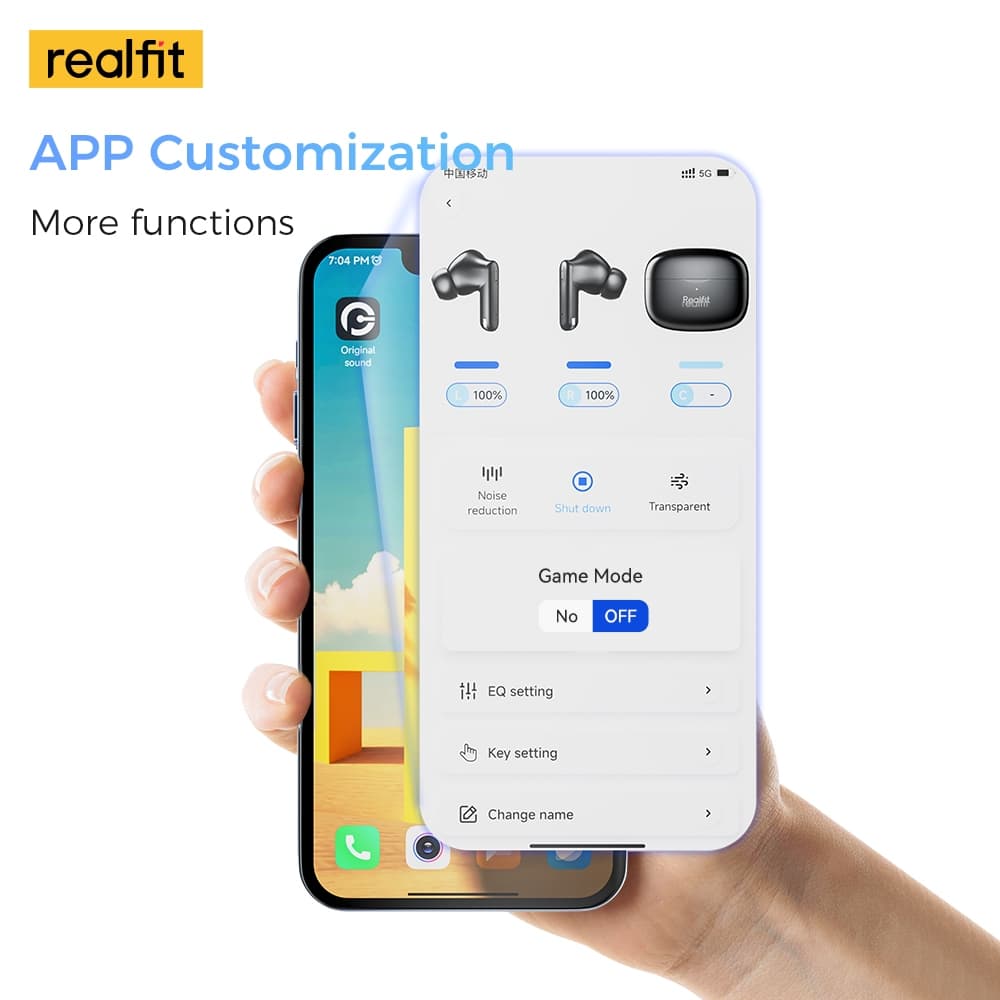 Realfit F3 หูฟังบลูทูธ -38dB ตัดเสียงรบกวน 360° Blutooth 5.4 เสียงเบสที่ดีเยี่ยม https://wayoza.com