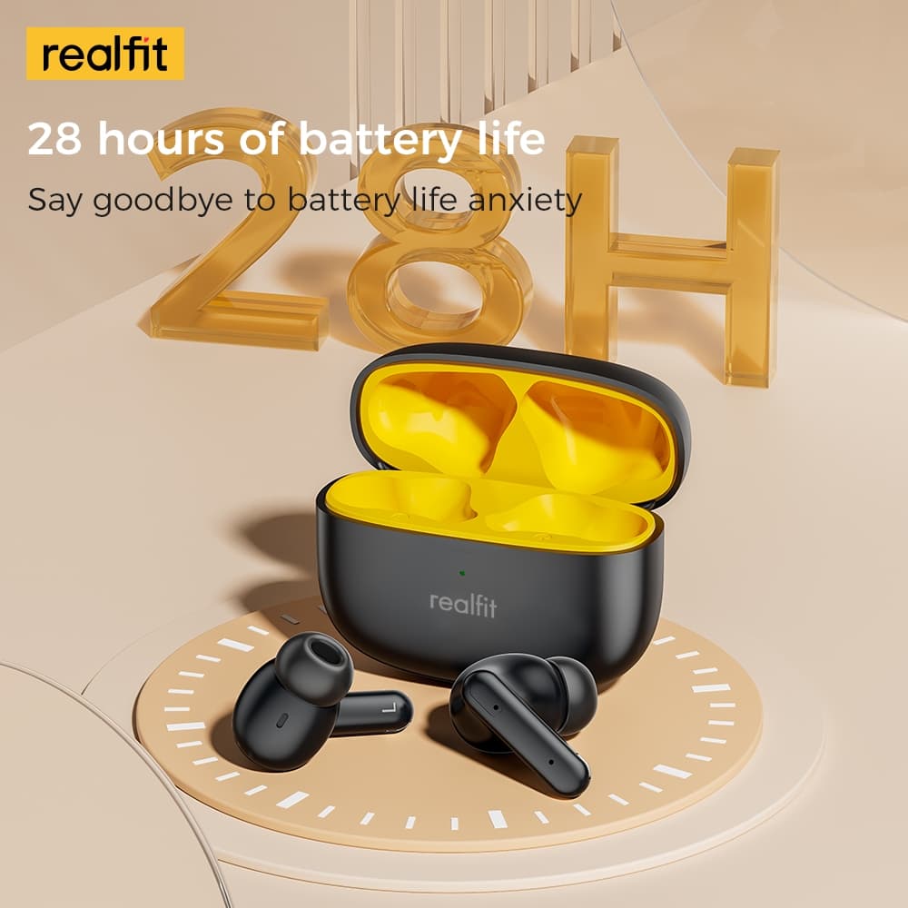 Realfit F3 หูฟังบลูทูธ -38dB ตัดเสียงรบกวน 360° Blutooth 5.4 เสียงเบสที่ดีเยี่ยม https://wayoza.com