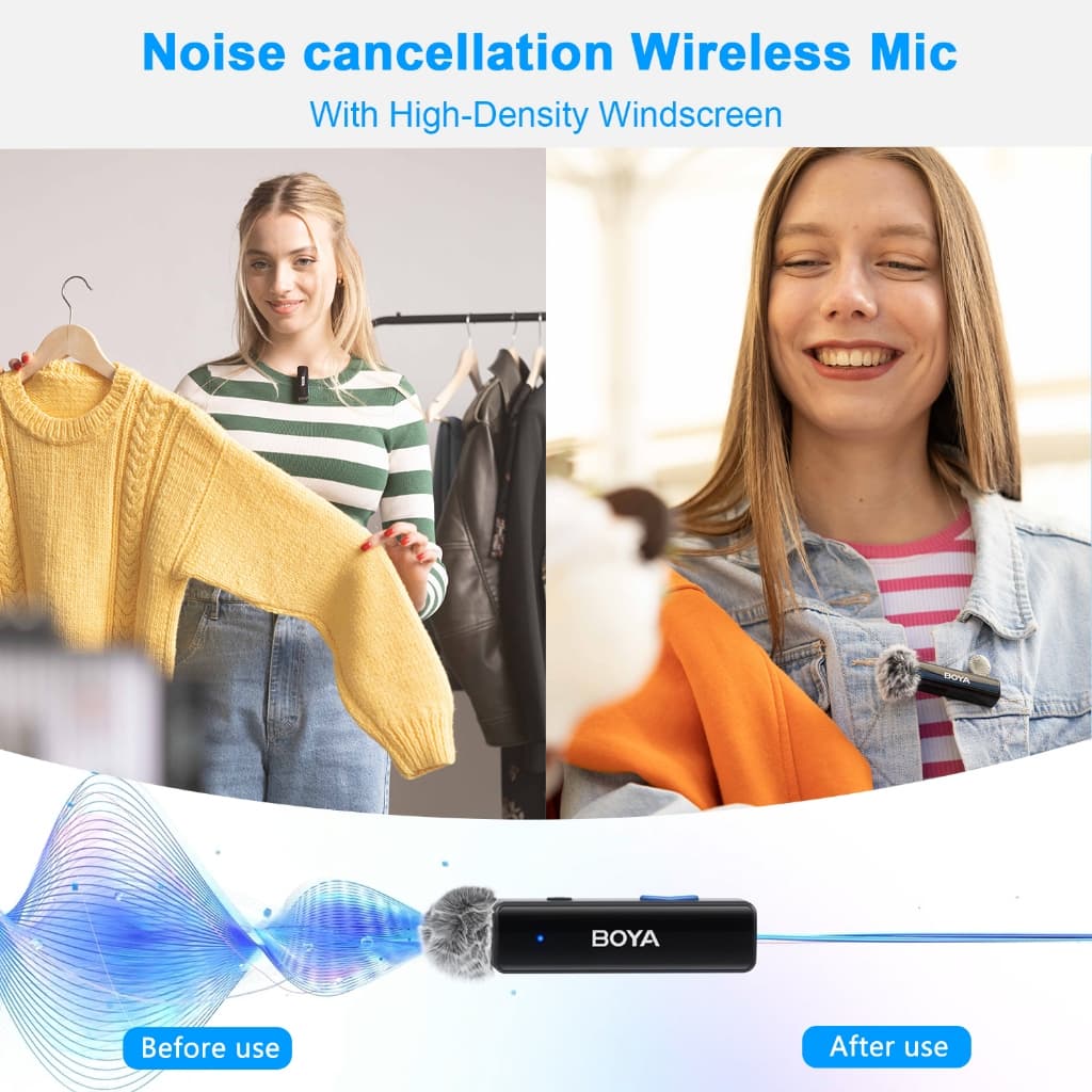 BOYA BOYALINK A1/A2 ไมค์ไร้สาย ไมค์ตัดเสียงรบกวน ไมค์ไลฟ์สด ไมค์อัดเสียง สำหรับ สมาร์ทโฟน USB-C 3.5mm https://wayoza.com