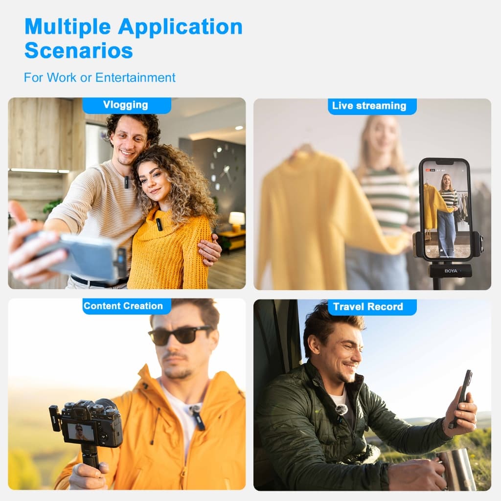 BOYA BOYALINK A1/A2 ไมค์ไร้สาย ไมค์ตัดเสียงรบกวน ไมค์ไลฟ์สด ไมค์อัดเสียง สำหรับ สมาร์ทโฟน USB-C 3.5mm https://wayoza.com