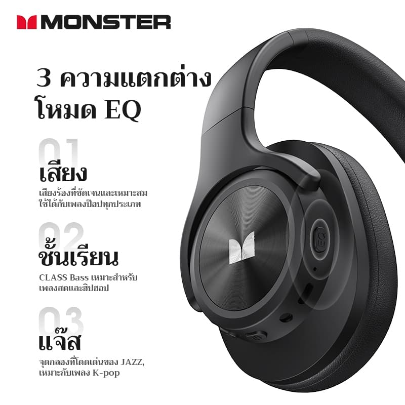 Monster MISSION 200 หูฟังบลูทูธ Bluetooth 5.3 3EQ Noise Reduction Headphone Low Latency Gaming หูฟัง with MIC หูฟังไร้สาย https://wayoza.com