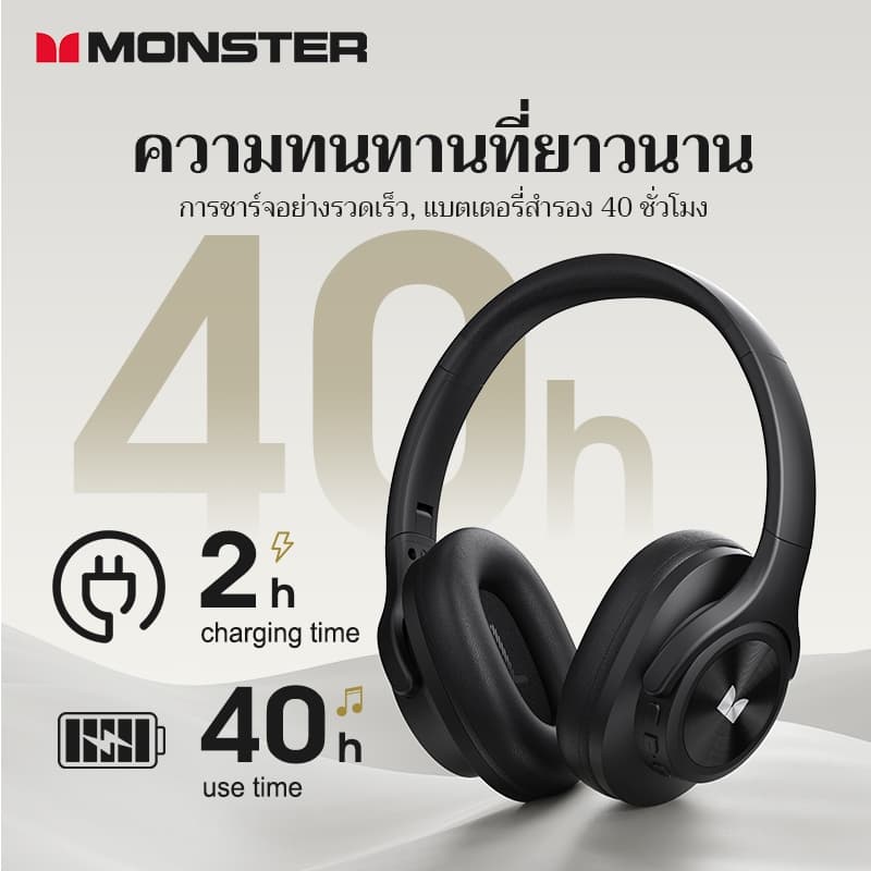 Monster MISSION 200 หูฟังบลูทูธ Bluetooth 5.3 3EQ Noise Reduction Headphone Low Latency Gaming หูฟัง with MIC หูฟังไร้สาย https://wayoza.com