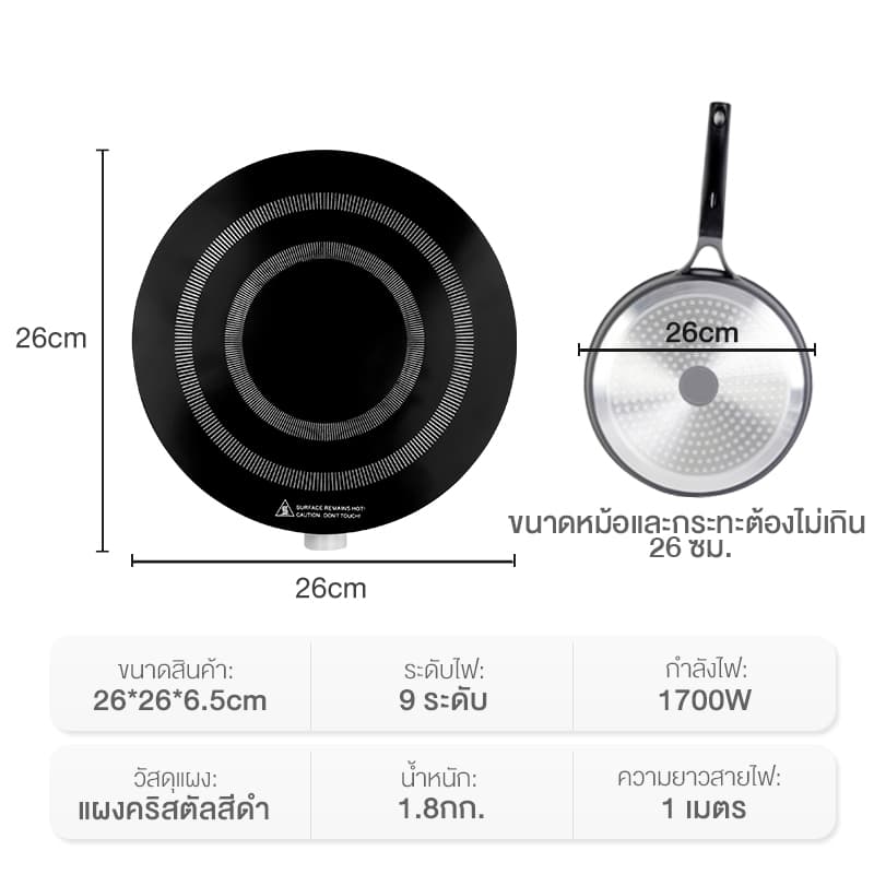 Simplus รุ่น DCLU001 เตาแม่เหล็กไฟฟ้า 1700 วัตต์ https://wayoza.com