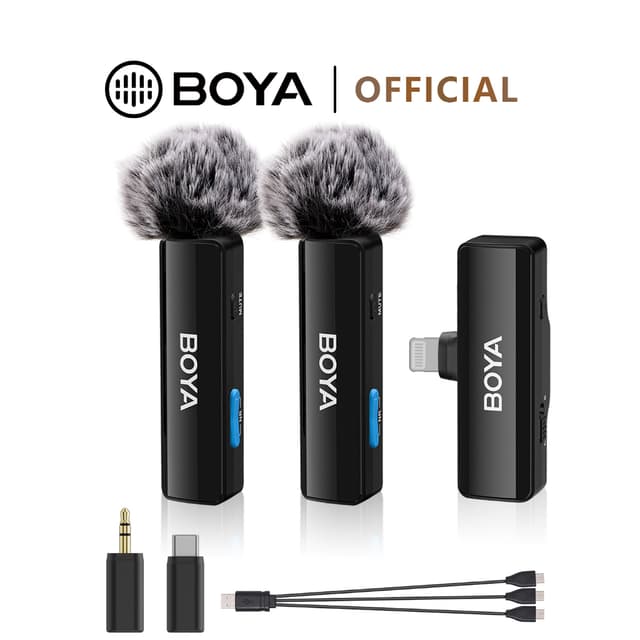 BOYA BOYALINK A1/A2 ไมค์ไร้สาย ไมค์ตัดเสียงรบกวน ไมค์ไลฟ์สด ไมค์อัดเสียง สำหรับ สมาร์ทโฟน USB-C 3.5mm