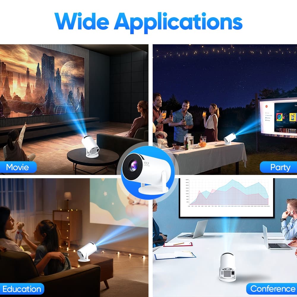 GOOJODOQ HY300 Pro/Pro+/Ultra โปรเจคเตอร์ Android TV 4K แบบพกพา จอพกพา mini projector https://wayoza.com