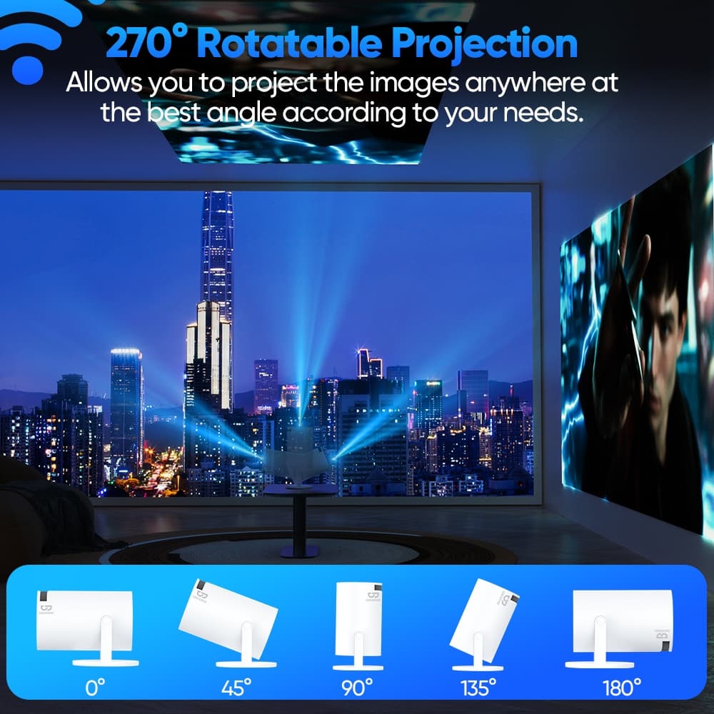 GOOJODOQ HY300 Pro/Pro+/Ultra โปรเจคเตอร์ Android TV 4K แบบพกพา จอพกพา mini projector https://wayoza.com
