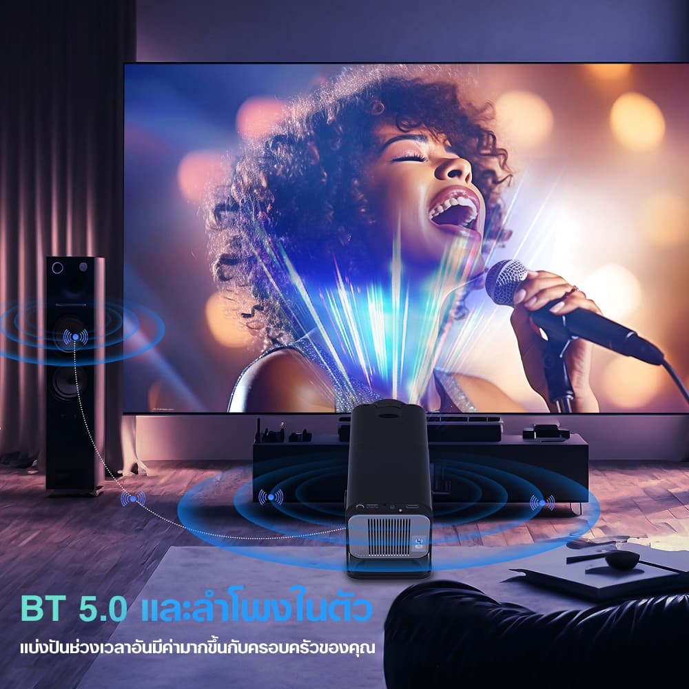 KONKA JY320 โปรเจคเตอร์ Android TV 4K โฟกัสอัตโนมัติ mini projector โปรเจคเตอร์มินิต่อกับมือถือ เชื่อมต่อ wifi bluetooth โปรเจ็กเตอร์พกพาแบบขาตั้งปรับได้ 180° Android 13.0 https://wayoza.com