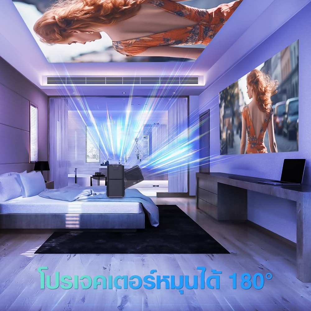 KONKA JY320 โปรเจคเตอร์ Android TV 4K โฟกัสอัตโนมัติ mini projector โปรเจคเตอร์มินิต่อกับมือถือ เชื่อมต่อ wifi bluetooth โปรเจ็กเตอร์พกพาแบบขาตั้งปรับได้ 180° Android 13.0 https://wayoza.com