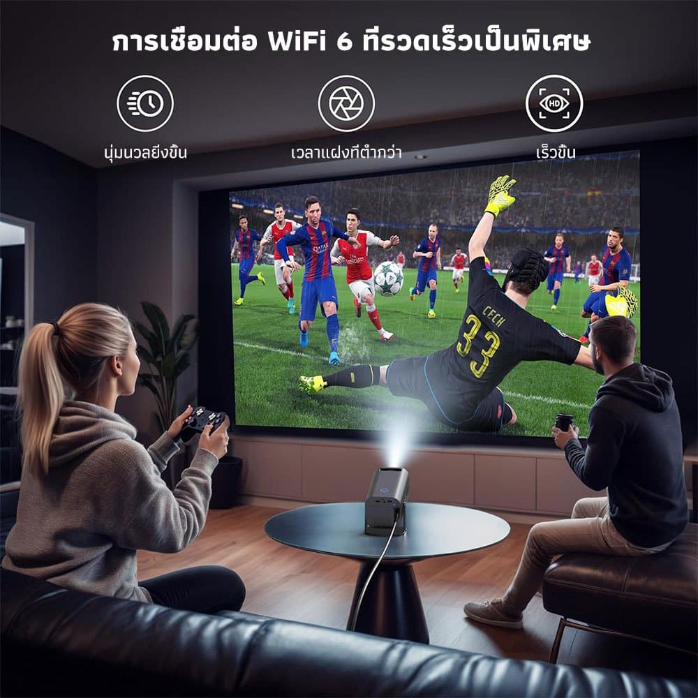 KONKA HP330 โปรเจคเตอร์ Android TV 4K โฟกัสอัตโนมัติ mini projector 4K โปรเจคเตอร์มินิต่อกับมือถือ WiFi และ Bluetooth โปรเจ็กเตอร์พกพา Android 11.0 https://wayoza.com