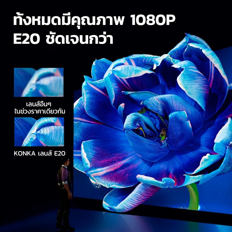 KONKA E20Pro โปรเจคเตอร์ Android TV 4K เชื่อมต่อ wifi bluetooth projector โปรเจคเตอร์ดูหนัง ต่อกับโทรศัพท์ 1000 ANSI 2+32G โฟกัสอัตโนมัติ https://wayoza.com