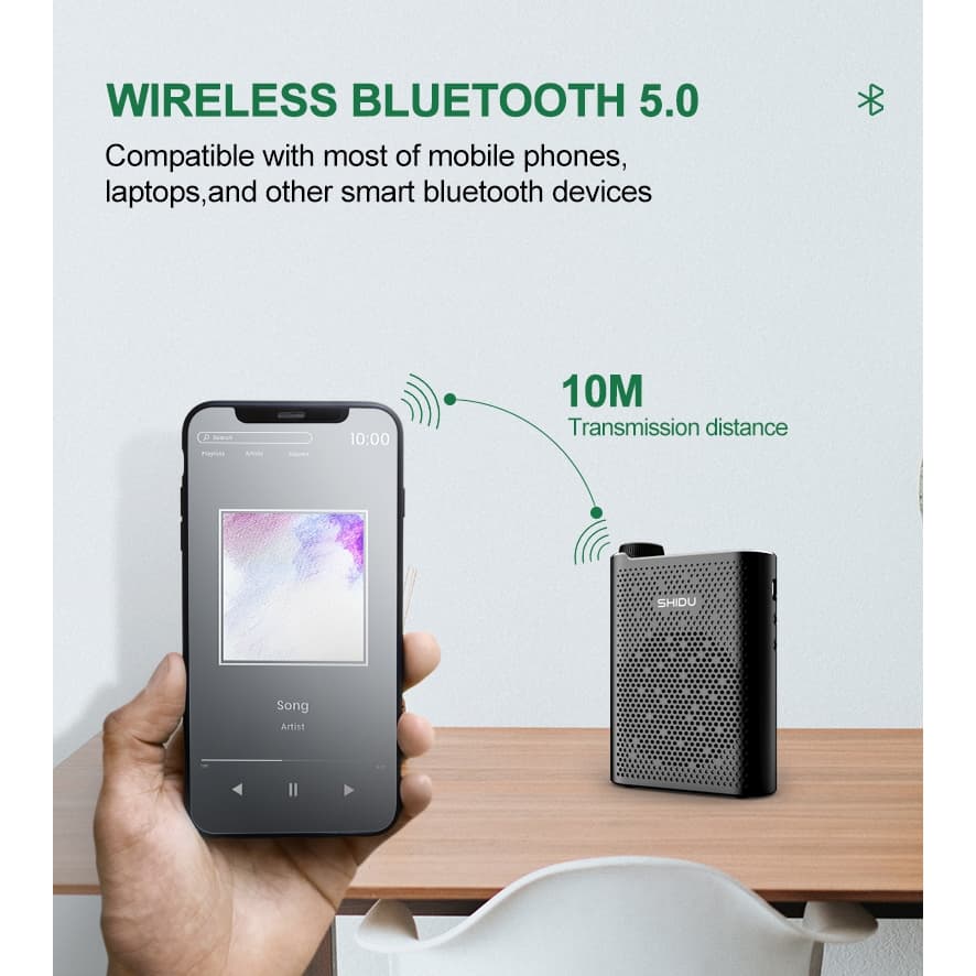 SHIDU S821 ไมค์ลำโพงพกพา ไมค์ลอย ลําโพงพกพา ลําโพงสอ พร้อม bluetooth ไมค์ช่วยสอน โทรโข่ง เตรียมจัดส่ง https://wayoza.com