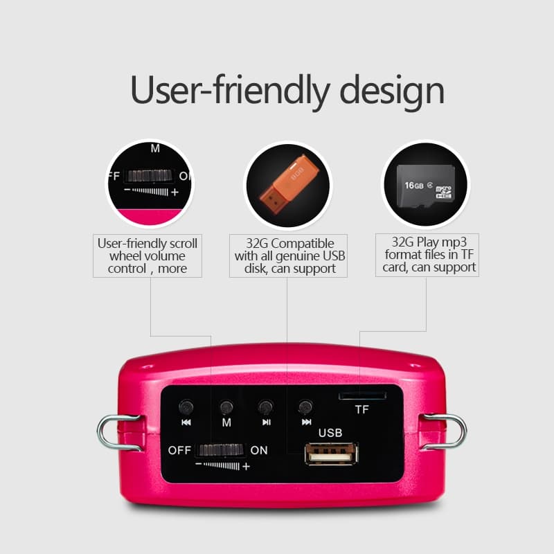 SHIDU M600 ไมค์ลำโพงพกพา ไมค์ลอย ลําโพงพกพา ลําโพงสอ พร้อม bluetooth ไมค์ช่วยสอน โทรโข่ง https://wayoza.com