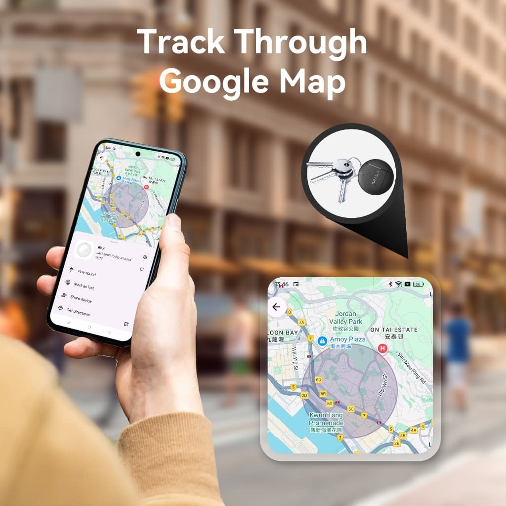MiLi LiTag Mini Android รองรับเครือข่าย Google Find Hub (ศูนย์การค้นหาของ Google) ติดตามของหาย ติดตามแฟน อุปกรณ์ติดตามสัตว์ ติดตามลูก Bluetooth Tracker https://wayoza.com