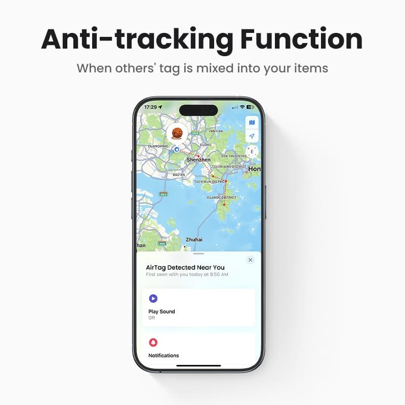 UGREEN รุ่น CM520 เครื่องติดตาม GPS Finder Security SmartTrack Link สมาร์ทแท็ก รองรับเครือข่าย iOS Find My บลูทูธติดตาม สําหรับ Earbud กระเป๋าเดินทาง MFi Phone Finder IOS https://wayoza.com