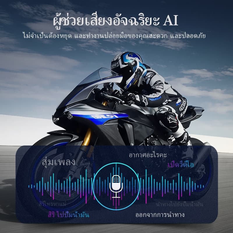 Blaise ST1 ชุดหูฟังบลูทูธหมวกกันน็อคสำหรับรถจักรยานยนต์ รับสายAuto ระดับกันน้ำ IPX6 ไฟ RGB https://wayoza.com