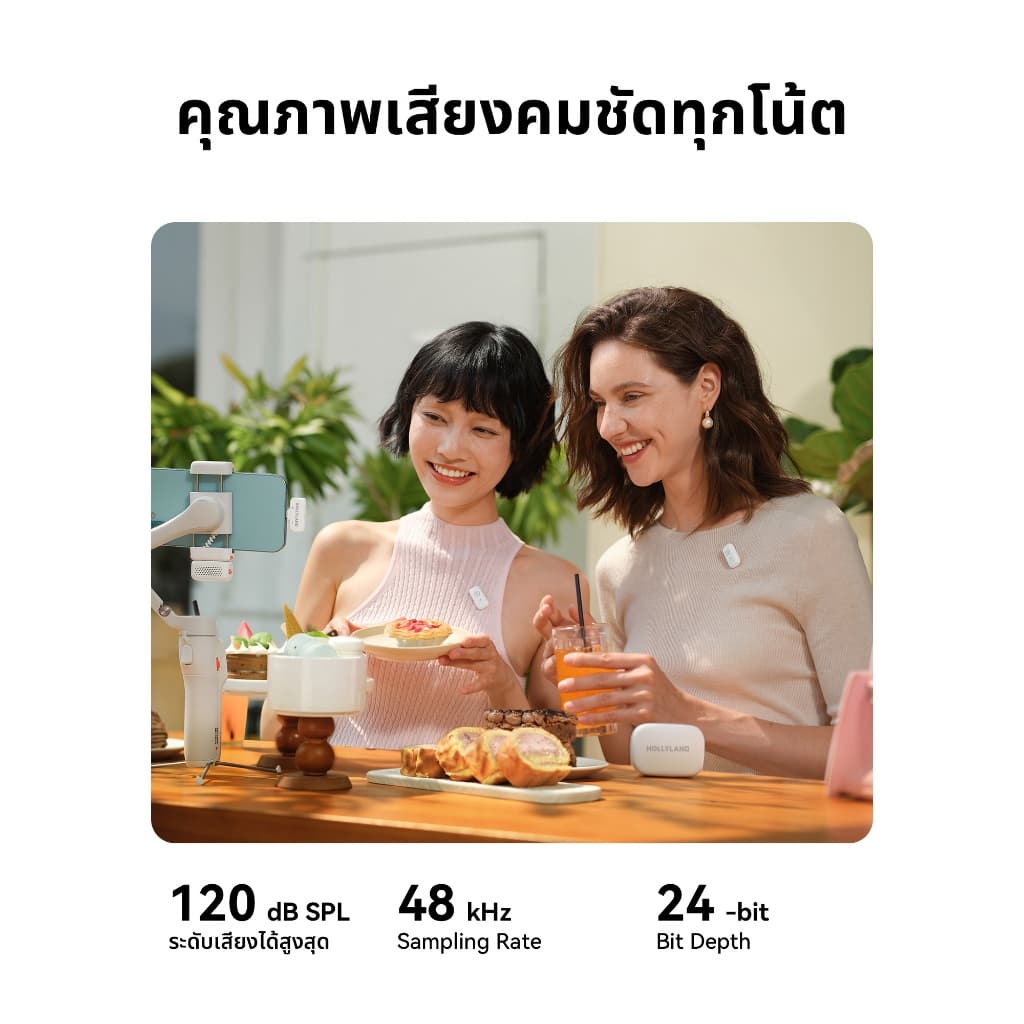 Hollyland LARK A1 ไมค์ไร้สาย ไมโครโฟนไร้สายขนาดเล็ก สําหรับ iPhone USB-C การสร้างวิดีโอ Vlogging การสตรีมสด https://wayoza.com