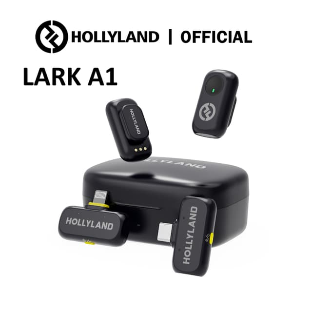 Hollyland LARK A1 ไมค์ไร้สาย ไมโครโฟนไร้สายขนาดเล็ก สําหรับ iPhone USB-C การสร้างวิดีโอ Vlogging การสตรีมสด