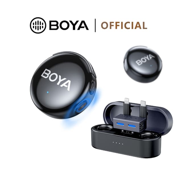 BOYA BOYALINK 3 ไมค์ไร้สาย AI-Powered ไมค์ตัดเสียงรบกวน ไมค์ไลฟ์สด ไมค์อัดเสียง สำหรับ Phone กล้อง