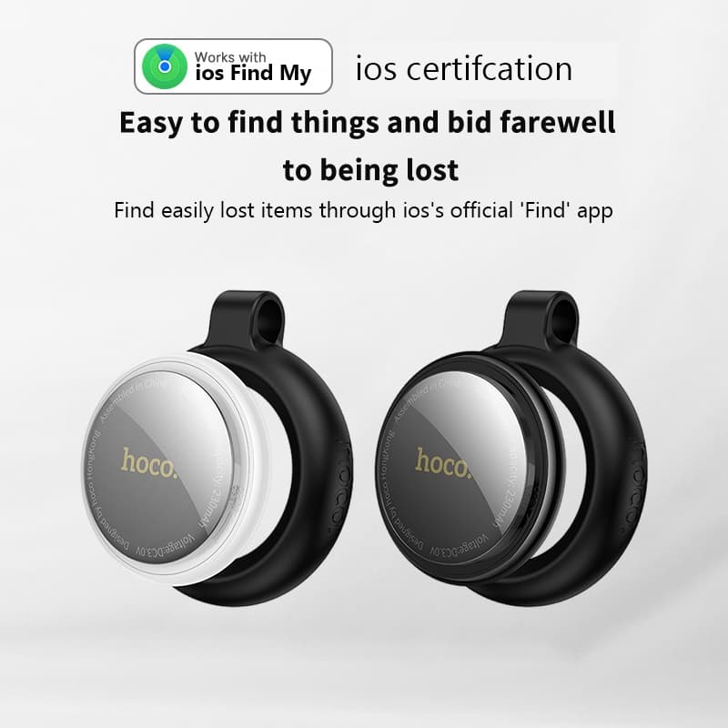 hoco รุ่น E100 อุปกรณ์ติดตาม GPS อัจฉริยะ ผ่านการรับรอง MFI ใช้กับกุญแจ สัตว์เลี้ยง และเด็ก รองรับเครือข่าย iOS Find My https://wayoza.com