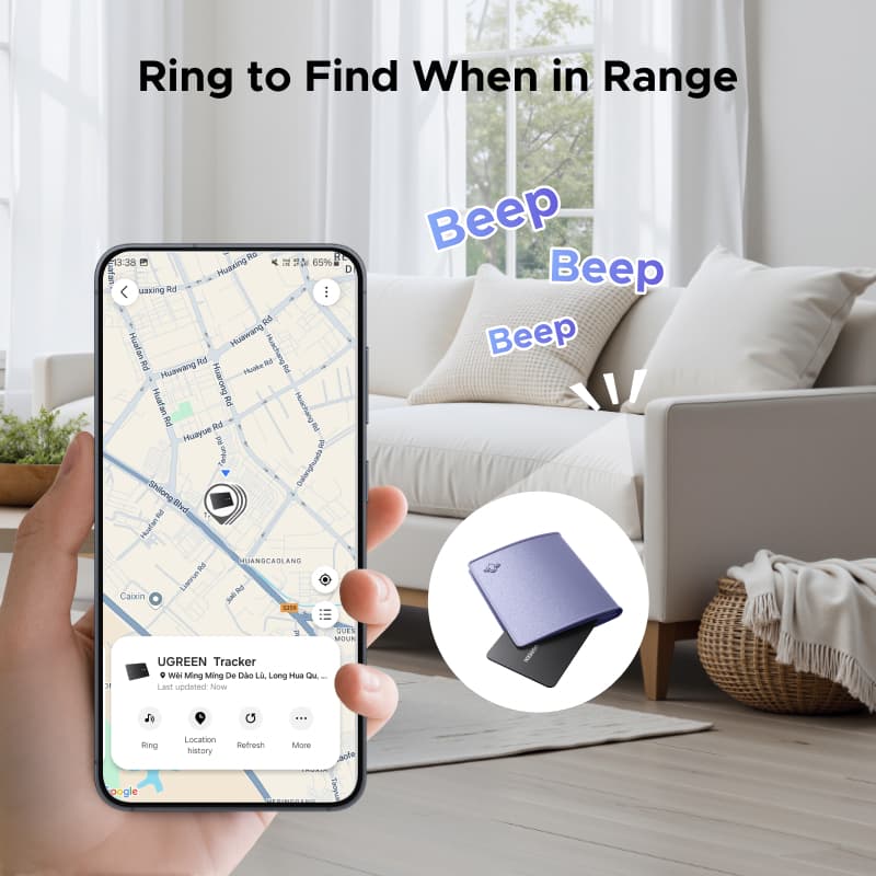 UGREEN รุ่น CM830 Tracker Slim Work พร้อม Samsung SmartThings AirTag Smart Tracker Finder สําหรับ Samsung GPS Anti-Loss การ์ด กระเป๋าสตางค์ https://wayoza.com