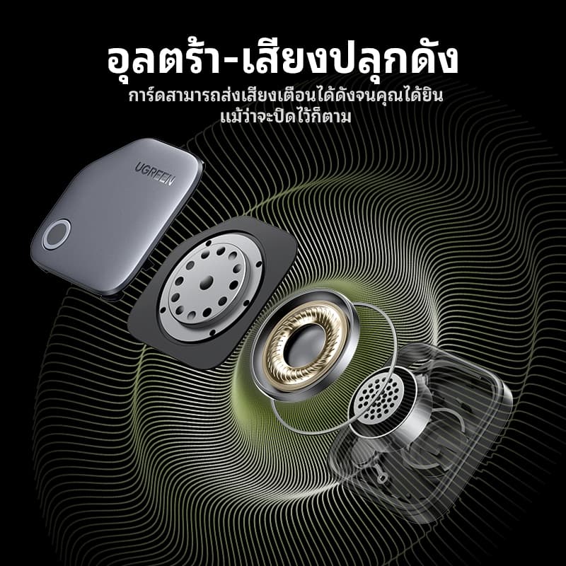 UGREEN รุ่น CM816 เครื่องติดตาม GPS Tracker SmartTag อุปกรณ์ใช้ค้นหาสิ่งของ แท็กอัจฉริยะ Bluetooth 5.0 รองรับเครือข่าย iOS Find My https://wayoza.com