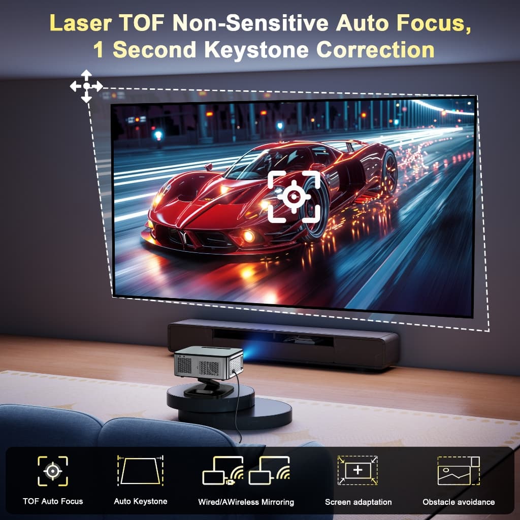 Horlat T10 Ultra โปรเจคเตอร์ Android TV 8K โฟกัสอัตโนมัติ 2000 ANSI laser projector 8k รองรับการฉายด้านข้าง โปรเจคเตอร์ android TV 12/Dolby Audio 20W https://wayoza.com