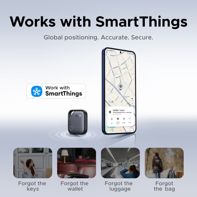 UGREEN เครื่องติดตาม GPS Tracker Samsung Locator Work with SmartThings Global Position Location History Check สำหรับ Samsung Galsxy Series https://wayoza.com