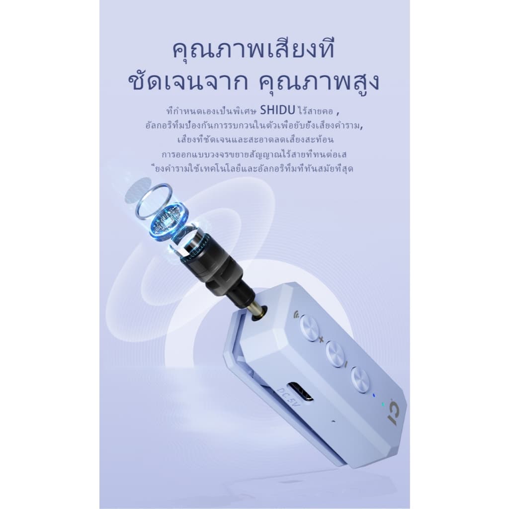 SHIDU M500 ชุดหูฟังไมโครโฟนไร้สาย 2.4G ไมค์ช่วยสอนไมค์หนีบปก ไมค์ไร้สายช่วยสอนสำหรับครูอาจารย์ https://wayoza.com