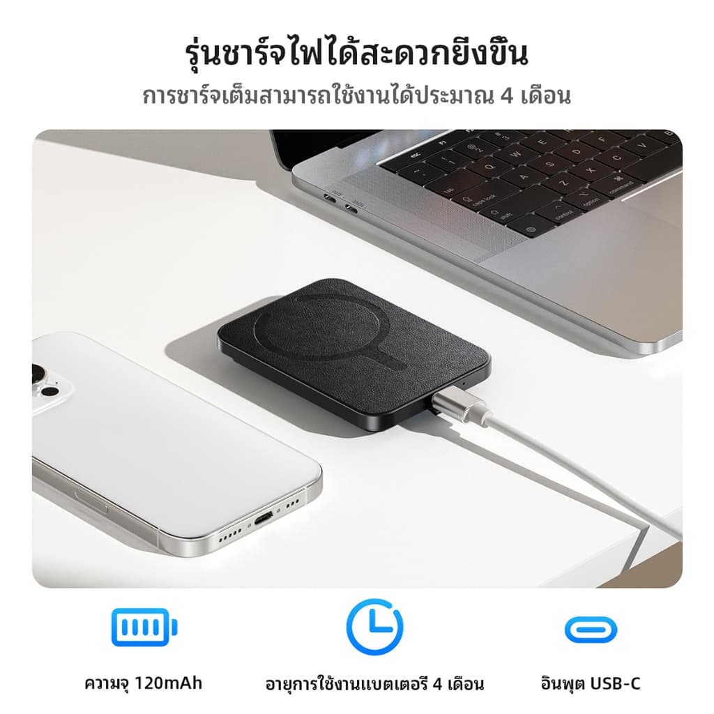 hoco รุ่น E91I อุปกรณ์ติดตามของหาย GPS Card แม่เหล็กขาตั้งโทรศัพท์ ทรงกระเป๋าใส่บัตร รองรับเครือข่าย iOS Find My รองรับการชาร์จไร้สาย https://wayoza.com