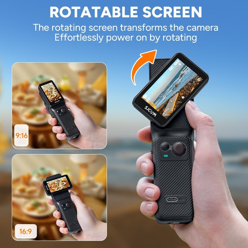 SJCAM C400 กล้องแอคชั่นแคมเมรา 3 in 1 4k/30FPS 2.29′′ หน้าจอสัมผัสหมุนได้รองรับ vlog/ขี่จักรยาน/ดําน้ํา/การถ่ายภาพ https://wayoza.com